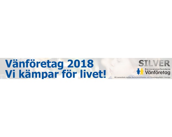 Vi fortsätter att stötta Barncancerfonden under 2018!