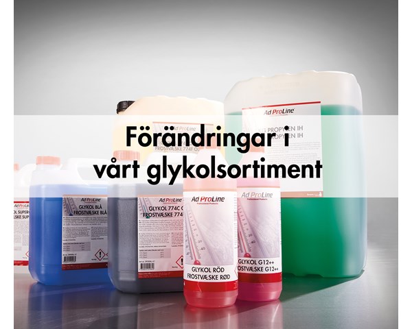 Förändringar i vårt glykolsortiment