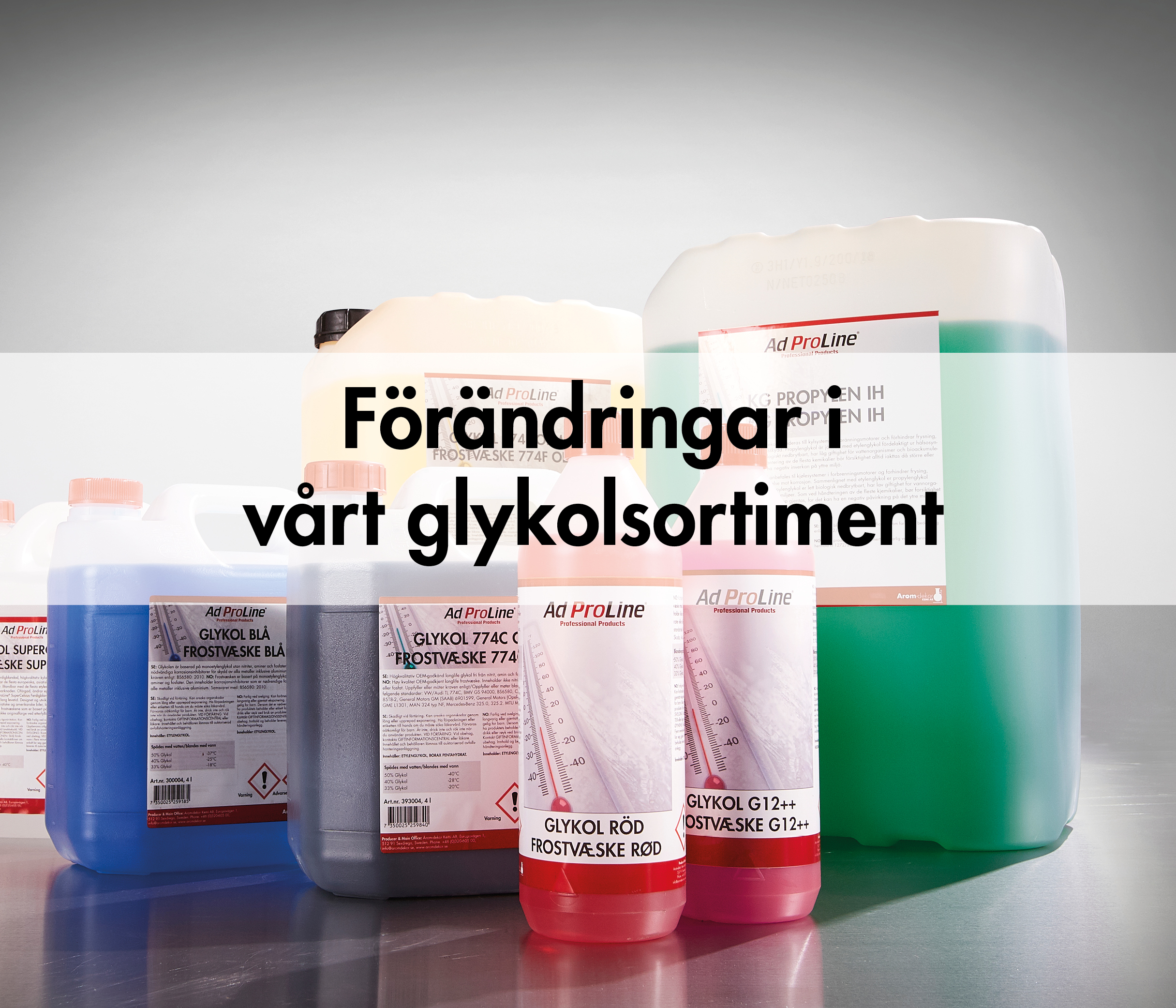 Förändringar i vårt glykolsortiment