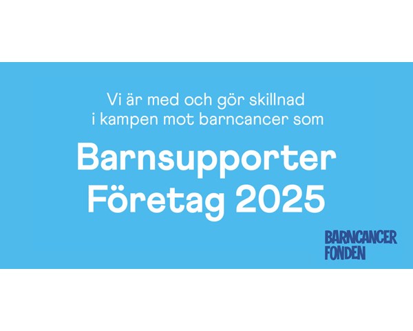 Vi stöttar Barncancerfonden – tillsammans gör vi skillnad!