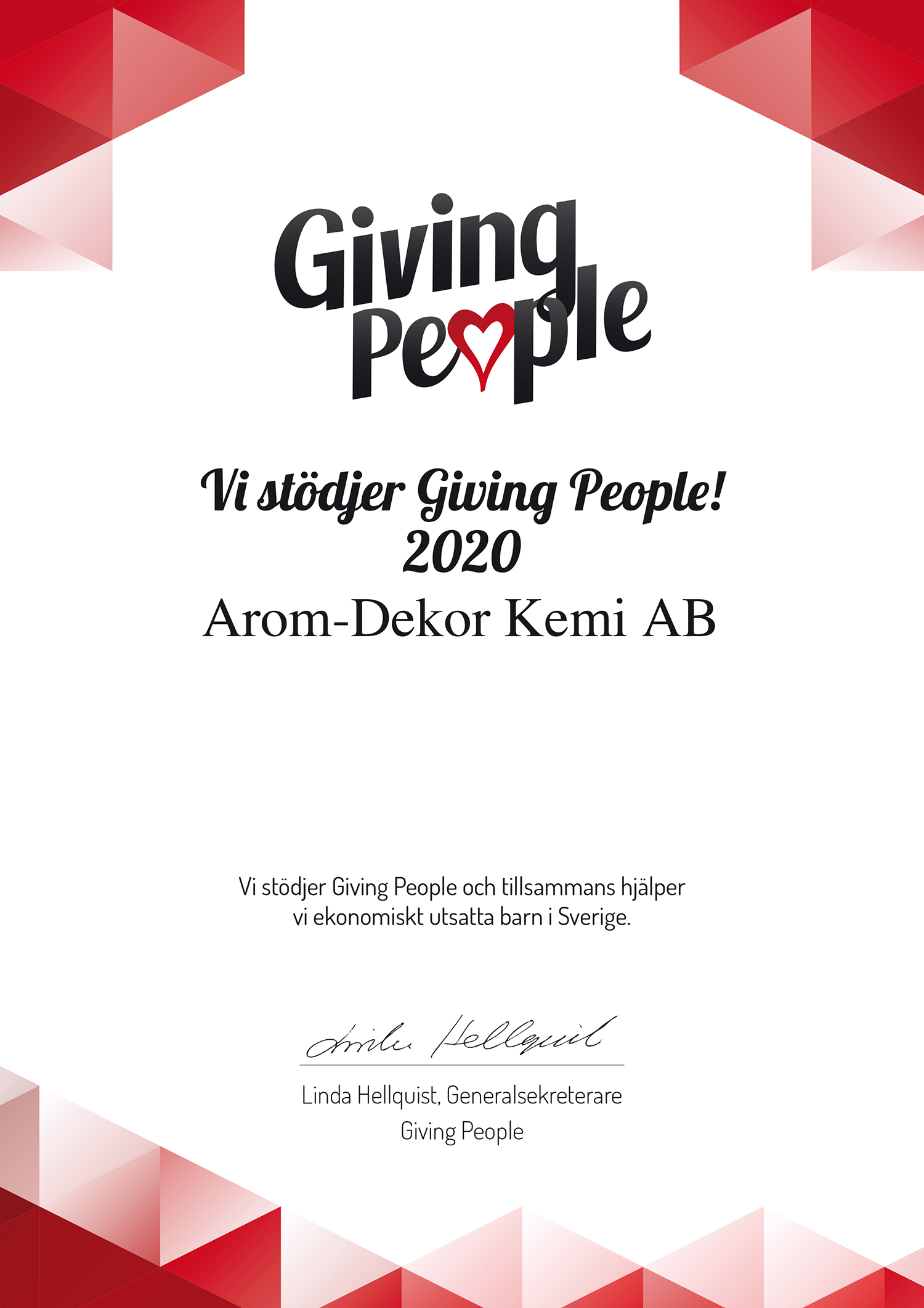 Vi stödjer Giving People